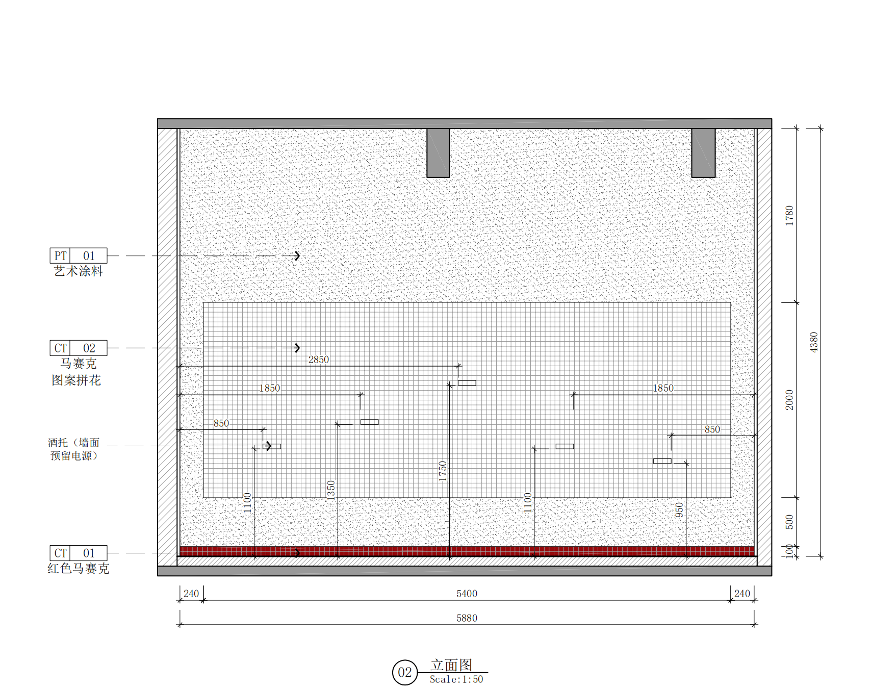 Indoor 5400 x 2000 elevation